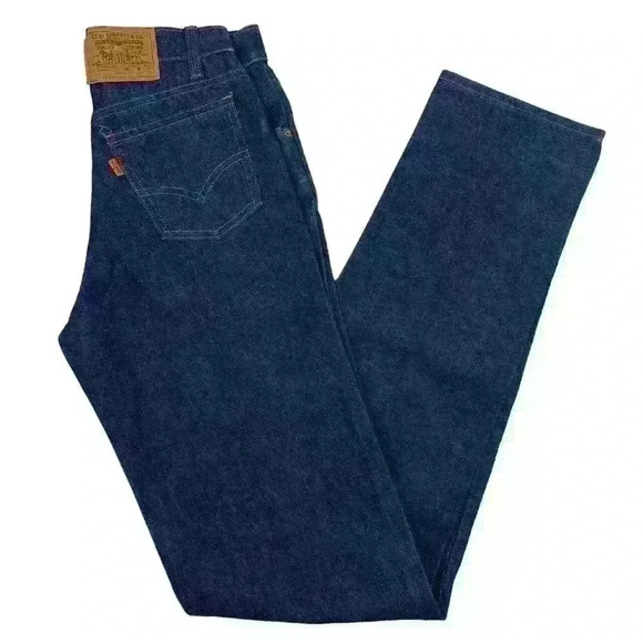 Vintage Levis Jeans NWOT Orange Tab Dark Wash Dura Plus Straight Leg Jeans 26x32 - Picture 1 of 8